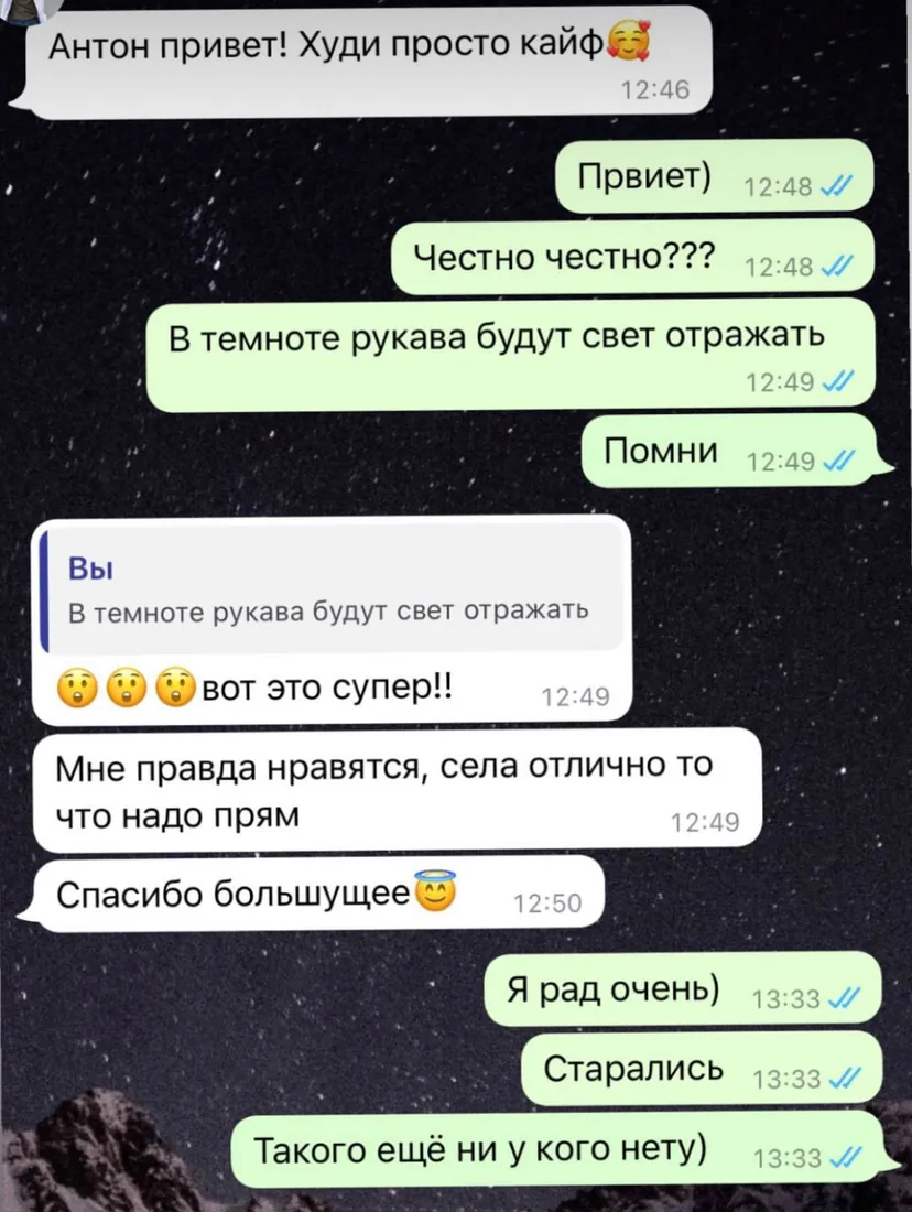 Отзыв клиента — Заказ: худи